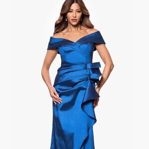 XSCAPE Petites Sweetheart-Neck Long Sheath Dress Size 14P